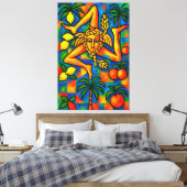 Sicilian Trinacria Pablo Stil Leinwanddruck (Insitu (Schlafzimmer))