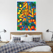 Sicilian Trinacria Pablo Stil Leinwanddruck (Insitu (Schlafzimmer))