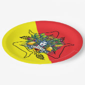 Sicilian Trinacria Pappteller (Schrägansicht)