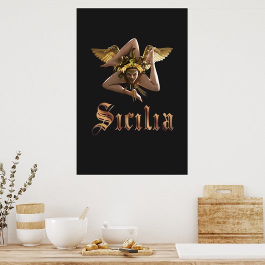 Sicilian Trinacria Poster (Küche)