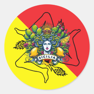 Sicilian Trinacria Runder Aufkleber