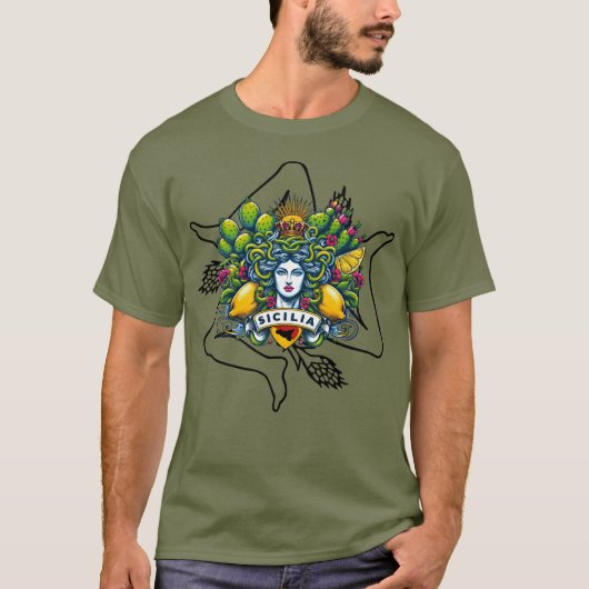 Sicilian Trinacria T-Shirt (Vorderseite)