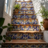 Sicilian Vibrant Majolica Scrollwork Mediterranean Fliese