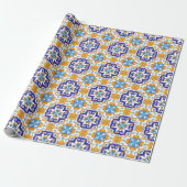 Sicilian Vibrant Majolica Scrollwork Mediterranean Geschenkpapier (Ungerollt)