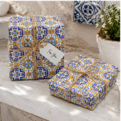 Sicilian Vibrant Majolica Scrollwork Mediterranean Geschenkpapier