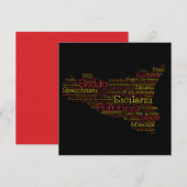 Sicilian Word Art Map (Vorne/Hinten)