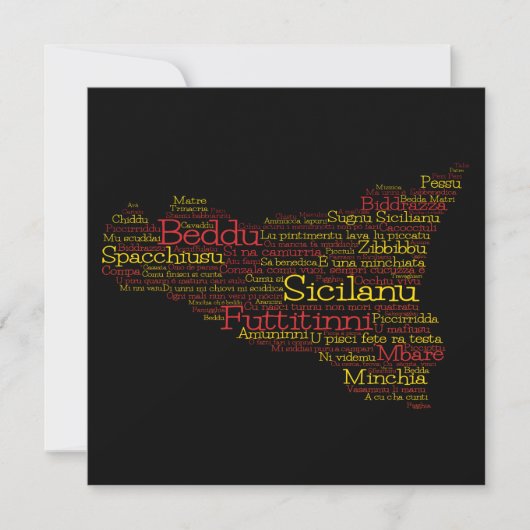Sicilian Word Art Map (Vorderseite)