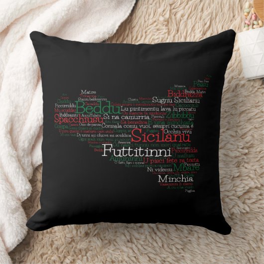 Sicilian Word Art Map Kissen (Decke)