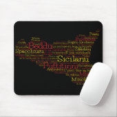 Sicilian Word Art Map Mousepad (Mit Mouse)