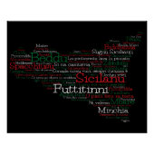 Sicilian Word Art Map Poster (Vorderseite)