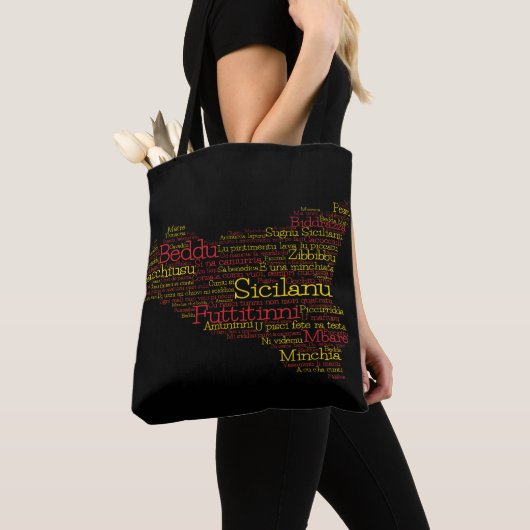 Sicilian Word Art Map Tasche (Von Nahem)