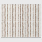 Sicilian Woven Cream Tan Stripes Brautparty Geschenkpapier (Flach)