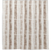 Sicilian Woven Cream Tan Stripes Duschvorhang (Vorderseite)