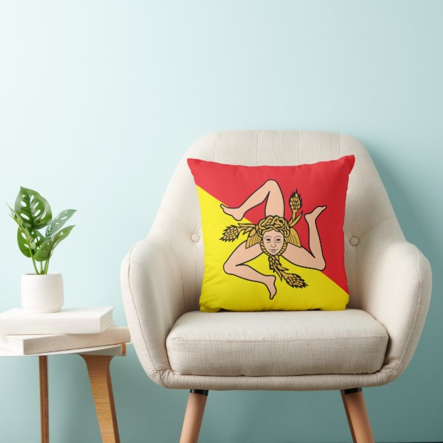 Siciliy Flag auf amerikanischem MoJo Pillow Kissen (Stuhl )