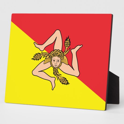Siciliy Flag Plaque Fotoplatte (Seite)