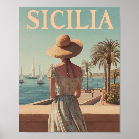 Sicily 50s vintage travel poster (Vorne)