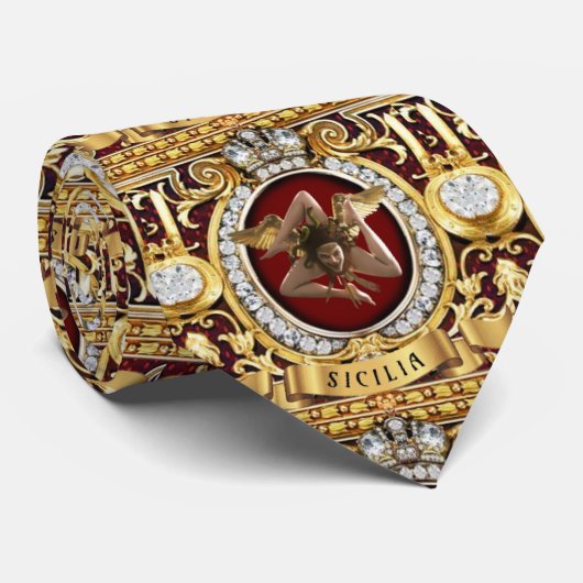 Sicily Baroque Medusa Neck Tie Krawatte (Gerollt)