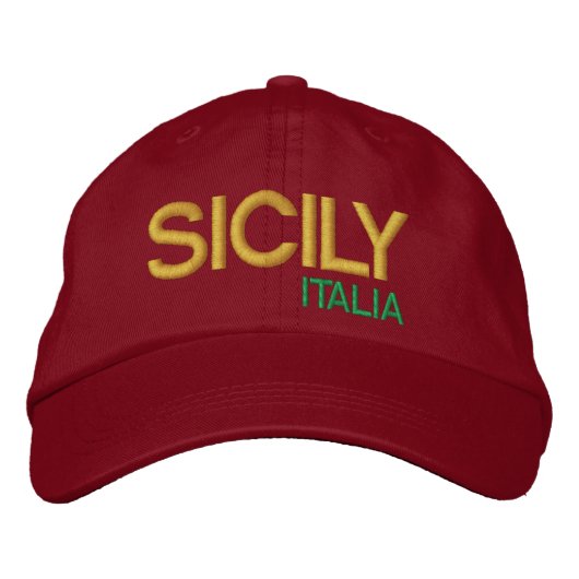 Sicily Baseball Hat cappello da baseball Sicilia Bestickte Kappe (Vorderseite)