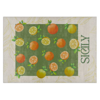 Sicily Citrus Wall Art | Italienisch Orange & Lemo Schneidebrett