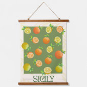Sicily Citrus Wall Art | Italienisch Orange & Lemo Wandteppich Mit Holzrahmen (Vorderseite)