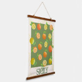 Sicily Citrus Wall Art | Italienisch Orange & Lemo Wandteppich Mit Holzrahmen (Gewinkelt)