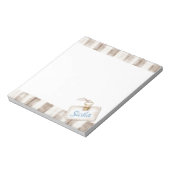 Sicily Cream Rustic Brown Stripes Notizblock (Rotiert)