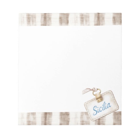 Sicily Cream Rustic Brown Stripes Notizblock (Vorderseite)