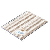 Sicily Cream Rustic Brown Stripes Notizblock (Linke Seite)