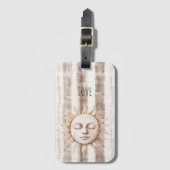 Sicily Cream Rustic Cream Sun Stripes Gepäckanhänger (Vorderseite Vertikal)