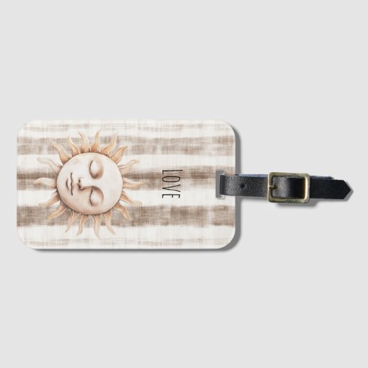 Sicily Cream Rustic Cream Sun Stripes Gepäckanhänger (Vorderseite (Horizontal))