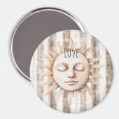 Sicily Cream Rustic Cream Sun Stripes Magnet (Vorderseite/Rückseite)