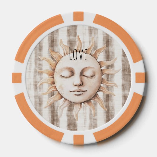 Sicily Cream Rustic Cream Sun Stripes Pokerchips (Vorderseite)