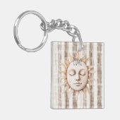 Sicily Cream Rustic Cream Sun Stripes Schlüsselanhänger (Vorderseite links)