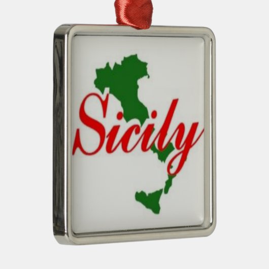 SICILY - DIE ITALIENISCHE ORNATION FÜR IHREN BAUM SILBERNES ORNAMENT (Rechts)