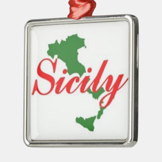 SICILY - DIE ITALIENISCHE ORNATION FÜR IHREN BAUM SILBERNES ORNAMENT (Links)