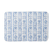 Sicily Italian Rustic Blue Stripes Badematte (Vorderseite)
