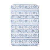 Sicily Italian Rustic Blue Stripes Badematte (Vorderseite Vertikal)