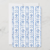 Sicily Italian Rustic Blue Stripes Birthday Einladung (Rückseite)