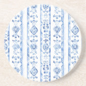 Sicily Italian Rustic Blue Stripes Getränkeuntersetzer (Vorne)