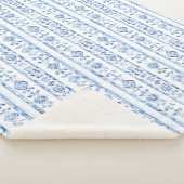 Sicily Italian Rustic Blue Stripes Sherpadecke (3/4)