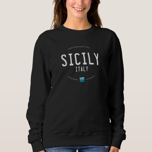 Sicily Italy Beach Waves Sweatshirt (Vorderseite)