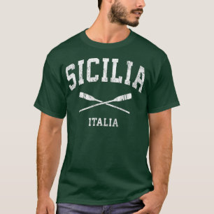 Sicily Italy Vintage Nautical Paddles Sports Oars T-Shirt