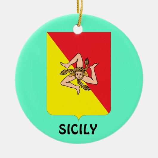 SICILY* kundenspezifische Weihnachtsverzierung Keramik Ornament (Vorne)