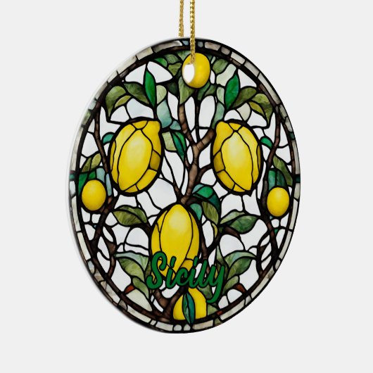 Sicily Lemon Tree Souvenir Keramik Ornament (Rechts)