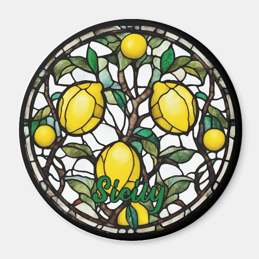 Sicily Lemon Tree Souvenir Magnet (Vorne)