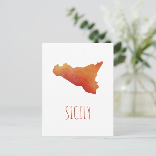 Sicily Map Postkarte (Stehend Vorderseite)