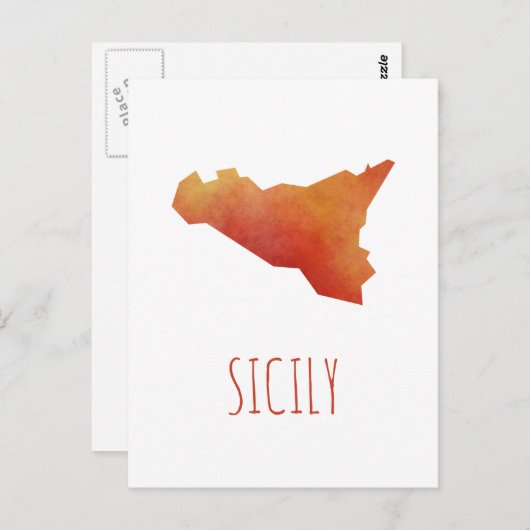 Sicily Map Postkarte (Vorne/Hinten)
