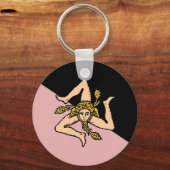 Sicily (Pink And Black), Italy flag Schlüsselanhänger (Vorderseite)