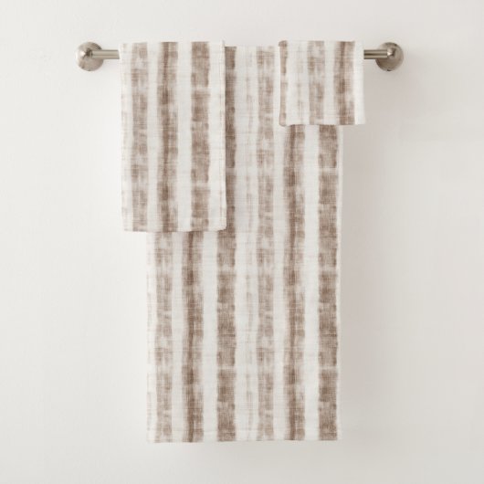 Sicily Rustic Brown Stripes  Badhandtuch Set (Insitu)
