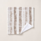 Sicily Rustic Brown Stripes  Badhandtuch Set (Waschlappen)